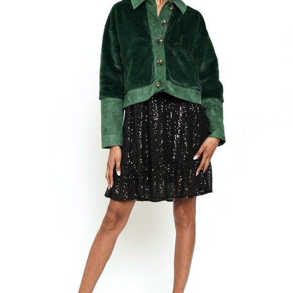 MYSTREE FAUX FUR MIX MEDIA JACKET - Picture 2 of 7